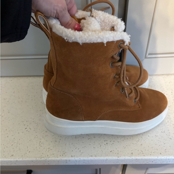 J/slides TORRIE Cognac Waterproof Suede bootie Size 6.5 - Picture 4 of 10